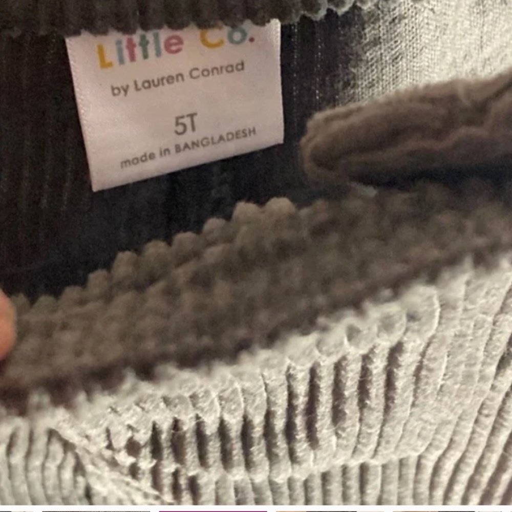 LITTLE CO. by Lauren Conrad Gray Green Corduroy Overalls 5 Boy Girl - Picture 5 of 8